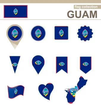 Guam Flag Collection Stock Illustration