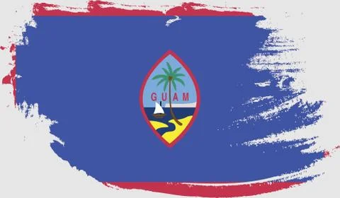 Guam Flag Grunge Abstract Brush Stroke Isolated On A White Background Stock Illustration