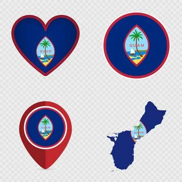 Guam Flag Icons Pack. Vector illustration. Stock Illustration