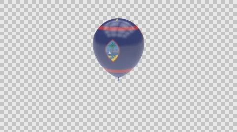 Guam flag textured balloon rotating Alpha Vídeos de archivo 61406606