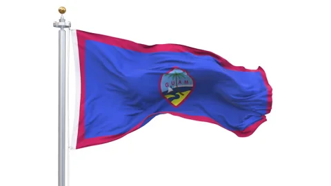 Guam flag waving looping with transparent background. Vidéo 314808576