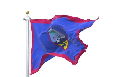 Guam flag waving looping with transparent background. 動画素材 314808582