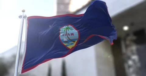 Guam-flag-waving-seamless-loop-4k-60fps Stock Footage 333615232