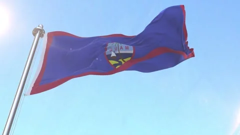 Guam Flag waving in the sky Stock Footage 343571766