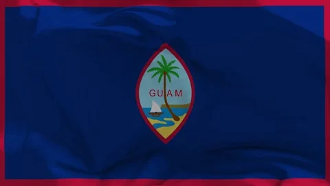 Guam Flag Waving in Slow Motion Loop Animation Vídeos de archivo 336934837