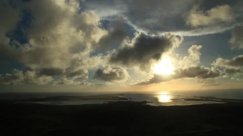 Guam Harbor Sunset time lapse Stock Footage 55389871