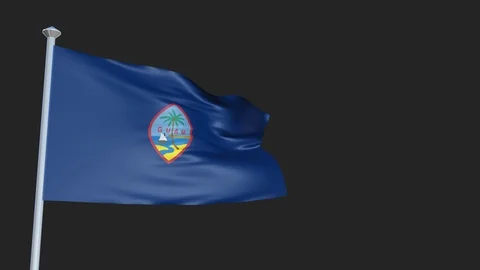 Guam - Loopable 3D flag animation with Alpha Channel and Transparency for you 스톡 동영상 90973616