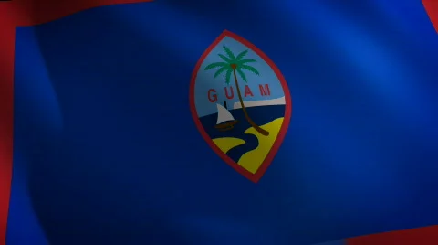 Guam looping flag waving in the wind Stock Footage 837462