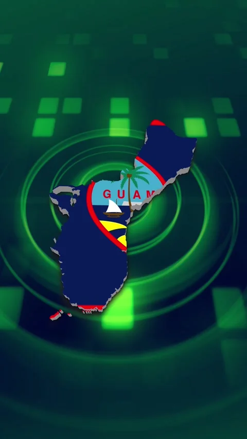 Guam Map and Flag Background Video stock 347131802