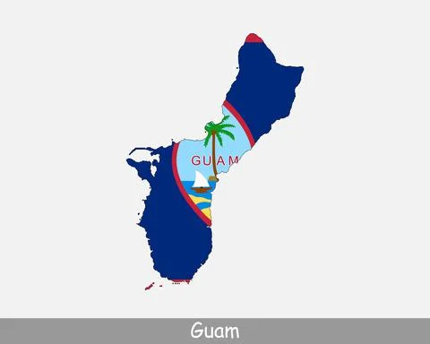 Guam Map Flag Stock Illustration