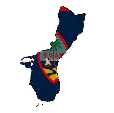 Guam map on guam flag drawing ,grunge and retro flag series Stock Illustration