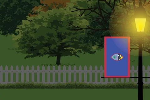 Guam Night Trees Lamp Vector Illustration Stock Illustration