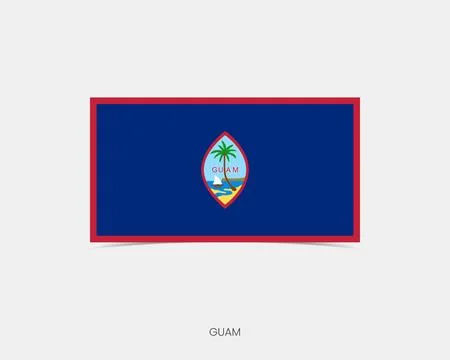 Guam Rectangle flag icon with shadow. Stock Illustration