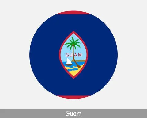 Guam Round Flag Stock Illustration