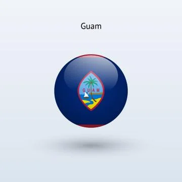 Guam round flag. Vector illustration. 스톡 일러스트