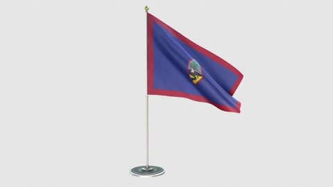 Guam Small Flag Pole Looping  Animation Include Alpha Channel  Stock-Footage 162396885