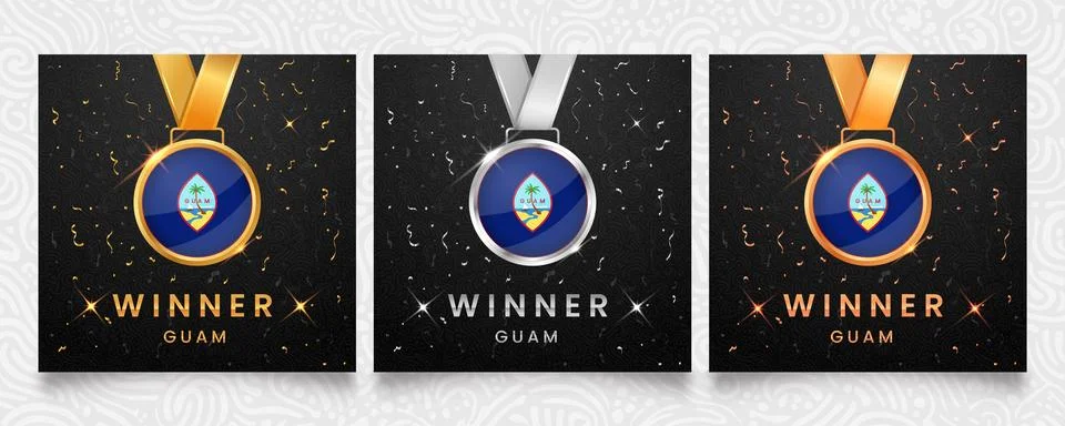 Guam Waving Flag 3D Vector Illustration, United States Territory National S.. Illustrazione stock