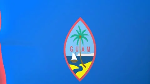Guam Waving Flag Stock Footage 10761937