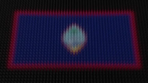 Guamanian Flag Light Shining on Scrolling Bullets Stock Footage 304618878
