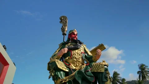 Guan Yu Statue in Koh Samui - Thailand 03 库存影片 243887662