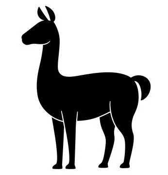 Guanaco vector silhouette Stock Illustration