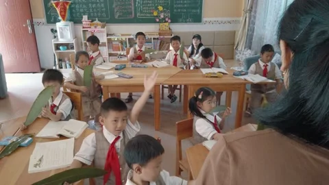 Guangyuan, CHINA - Jun 03, 2020: Classroom scene of primary school.China,Sichuan Stock Footage 219945809