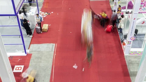 Guangzhou China Import and Export Fair cleaning timelapse Stock Footage 121569252