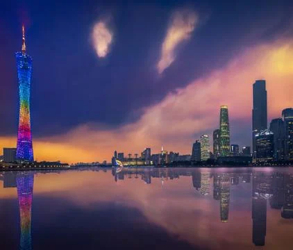 Guangzhou &amp; Sunset Stock Photos