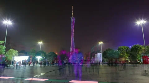 Guangzhou tower timelapse. Stock Footage 45406512