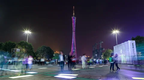 Guangzhou tower timelapse Stock Footage 45407690