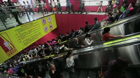 Guangzhou Train Station 3 at Rush Hour 3 Stock Footage 22302639