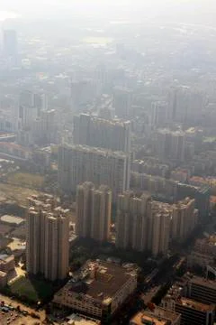 Guangzhou view from windows of Canton tower Stock Photos