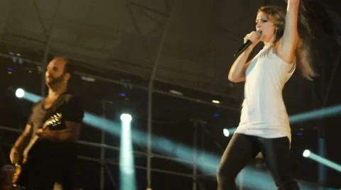 Guano Apes live performance at the rock festival The Best City.UA Stock Footage 31752160
