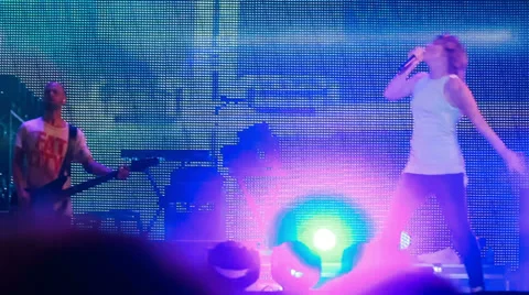 Guano Apes live performance at the rock festival The Best City.UA Stock Footage 31957158
