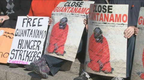 Guantanamo Bay Protest Stock Footage