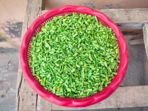 The guar or cluster bean, It is also known as gavar, gawar, or guvar bean Stock Photos