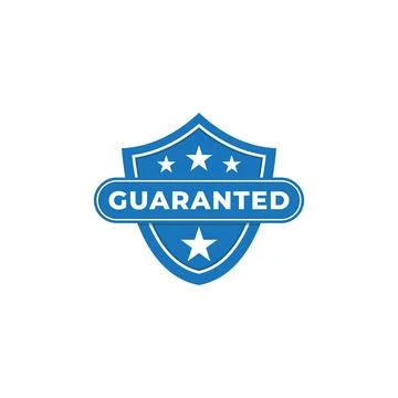 Guaranted label vector illustration isolated on white background. Blue Warr.. 库存插图