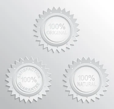 Guarantee badge paper effect Stock Illustration