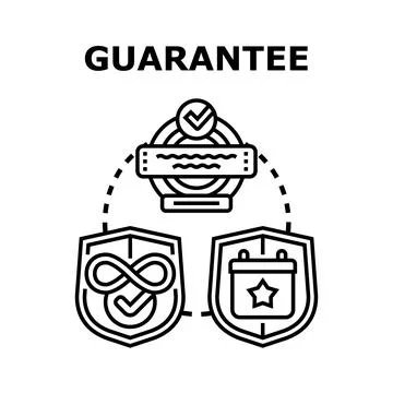 Guarantee concept with shield and checkmark symbol Stock Illustration