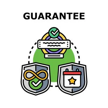 Guarantee concept with shield and checkmark symbol Stock Illustration