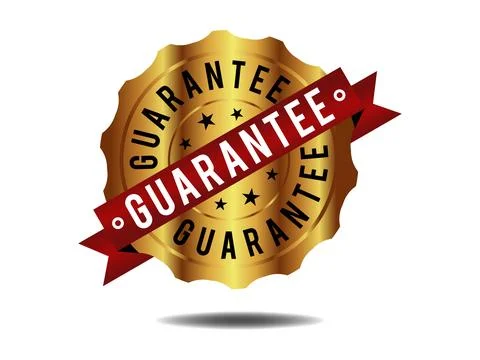 Guarantee Gold Seal Stamp Vector, Premium Quality Design Stock Illustration