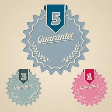 Guarantee icon set flat style Stock Illustration