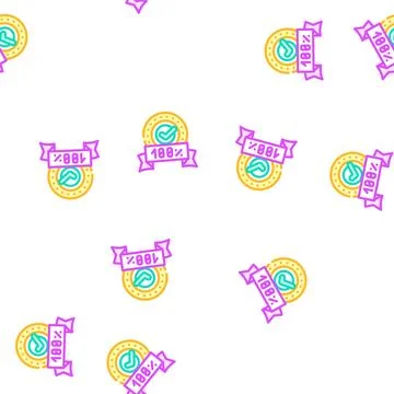 Guarantee or certified compliance vector seamless pattern 스톡 일러스트