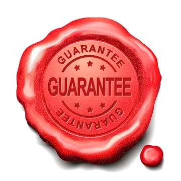 Guarantee red wax seal Ilustração Stock