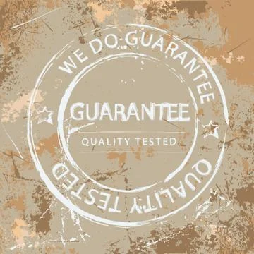 Guarantee stamp. Illustrated vector with grunge background Stock Illustration