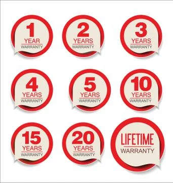 Guarantee stickers red design collection Ilustração Stock