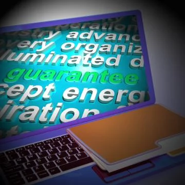 Guarantee Word Cloud Laptop Means Secure Guaranteed 3d Rendering Stock-Illustration