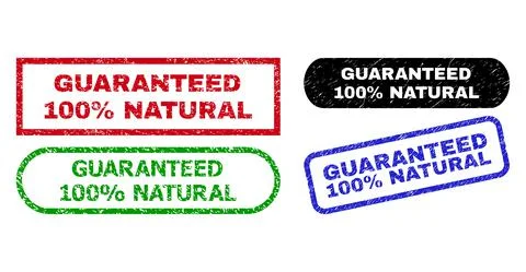 GUARANTEED 100% NATURAL Rectangle Stamp Seals Using Rubber Style Stock Illustration