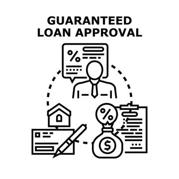 Guaranteed loan financing approval process concept illustration 스톡 일러스트