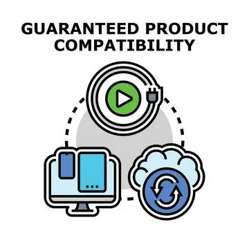 Guaranteed product compatibility with cross platform integration Stock Illustration